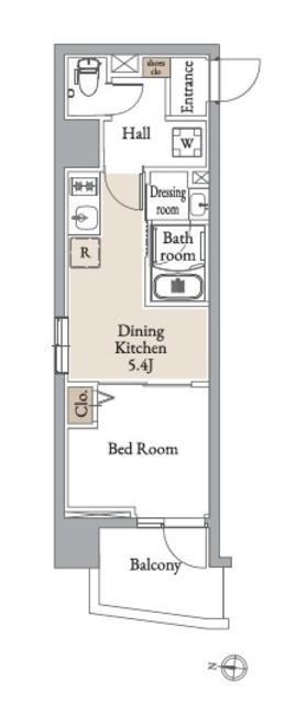 グランカーサ住吉Ⅲ(1DK/7階)の間取り写真