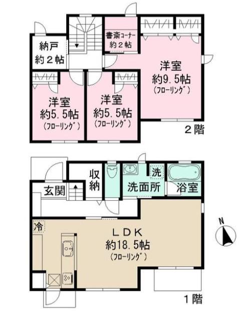 小田急電鉄小田原線 千歳船橋駅 徒歩15分 2階建 新築(3SLDK)の間取り写真