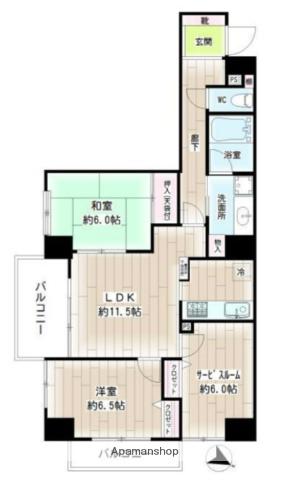ダイアパレスプロミネントコート川崎(2SLDK/4階)の間取り写真