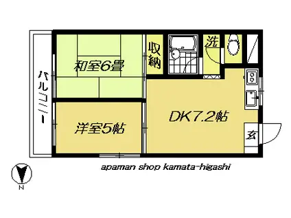 三桃マンション(2DK/4階)の間取り写真