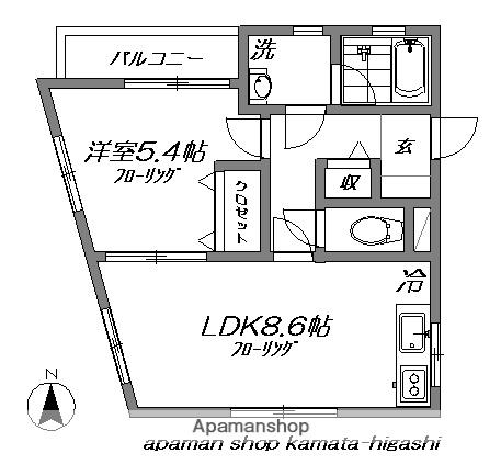 メルベイユⅢ(1LDK/3階)の間取り写真