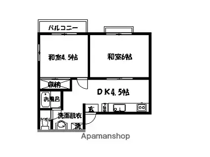 メゾン鈴木(2DK/3階)の間取り写真