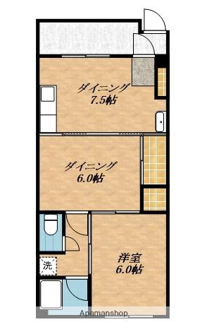 マンション富士(2DK/1階)の間取り写真