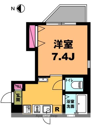 月村マンションNO23(1K/4階)の間取り写真
