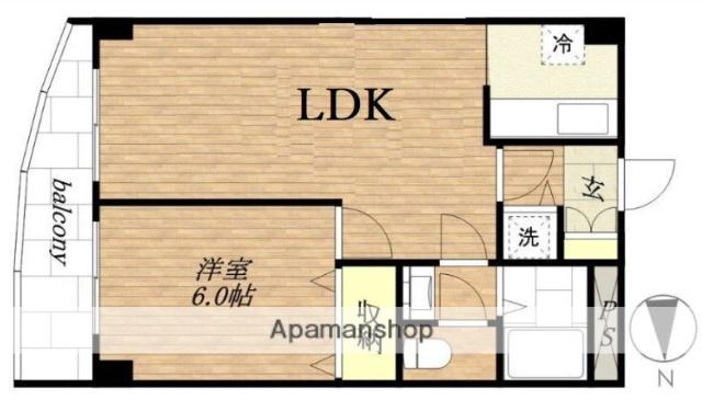 パークハイムD(1LDK/8階)の間取り写真