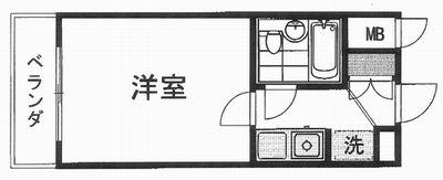 ルーブル南馬込(1K/2階)の間取り写真