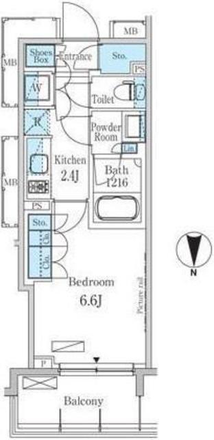 パークアクシス蔵前(1K/10階)の間取り写真