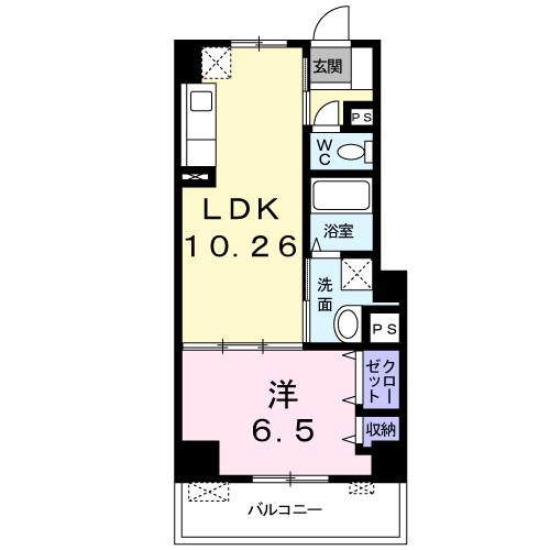 ヌーベル メゾン ヤマヤ(1LDK/7階)の間取り写真