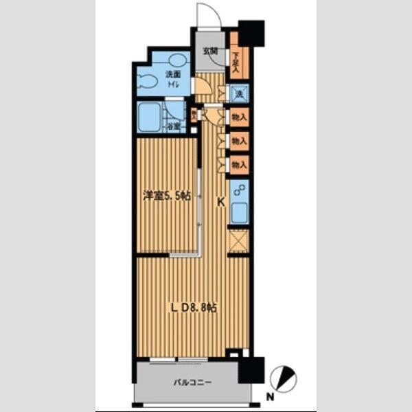 プライムアーバン日本橋横山町(1LDK/7階)の間取り写真