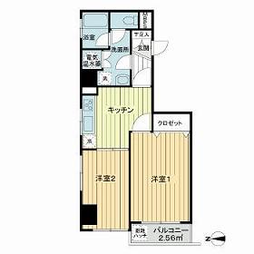 ライオンズマンション三田(2K/6階)の間取り写真