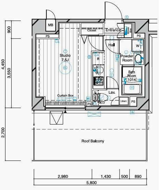 メインステージ二子多摩川 5階階 間取り