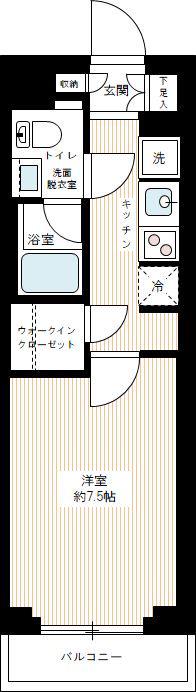 AZEST亀戸Ⅱ(1K/2階)の間取り写真