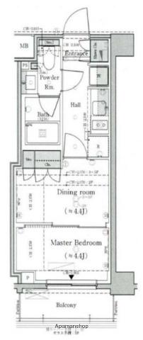 パークリュクス蒲田1丁目(1DK/5階)の間取り写真