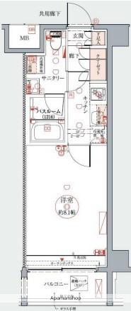 CREVISTA大森西(1K/2階)の間取り写真
