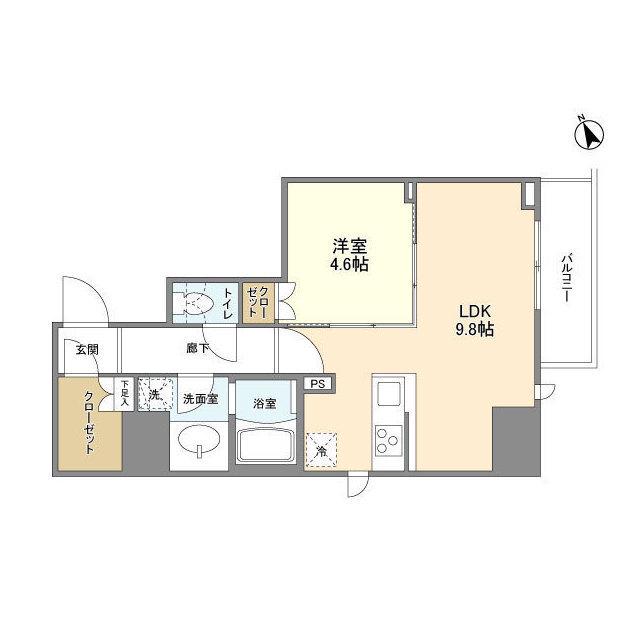 シェフルール新御徒町2(1LDK/5階)の間取り写真
