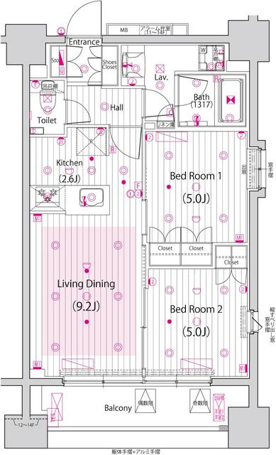 ガーラ・アヴェニュー浅草(2LDK/10階)の間取り写真