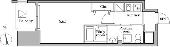 レジディア蒲田Ⅱ(1K/7階)の間取り写真