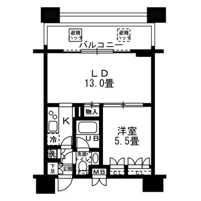 レジディア錦糸町(1LDK/12階)の間取り写真
