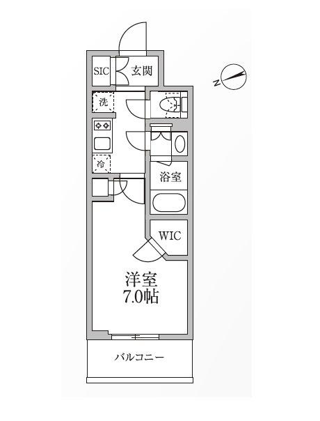 レジディア新御徒町2(1K/6階)の間取り写真