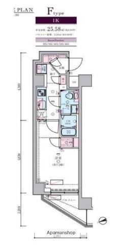 GENOVIA蒲田ⅡSKYGARDEN(1K/6階)の間取り写真
