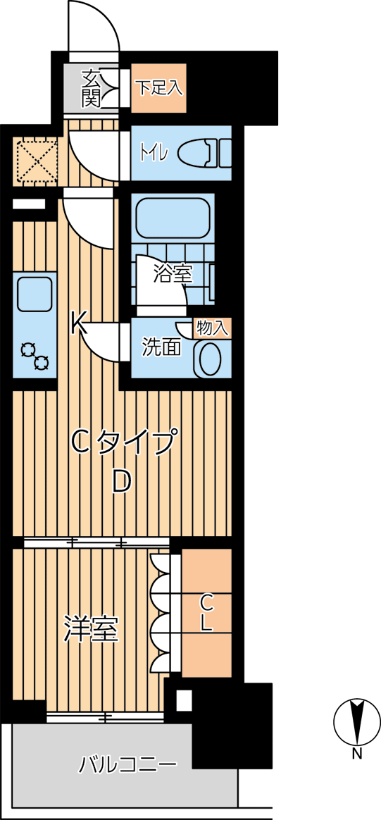 プライマル西蒲田(1DK/11階)の間取り写真