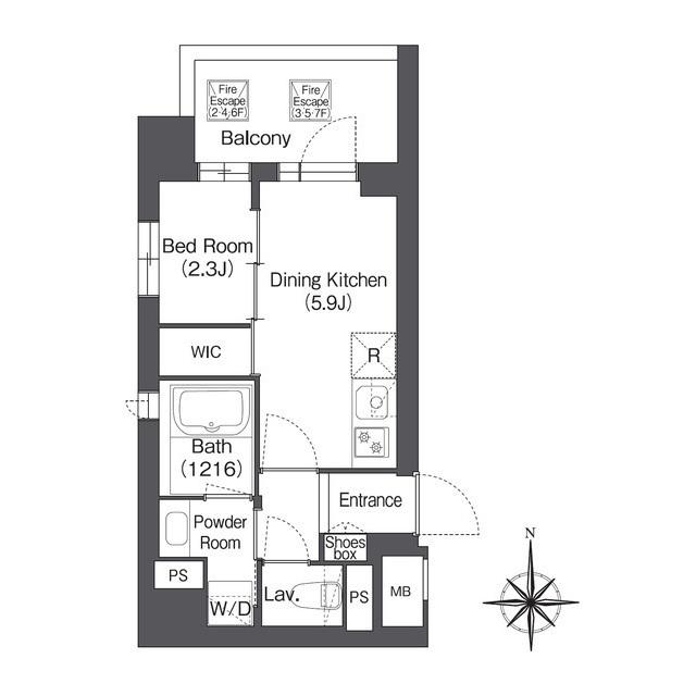 コンフォリア森下サウス(1DK/7階)の間取り写真