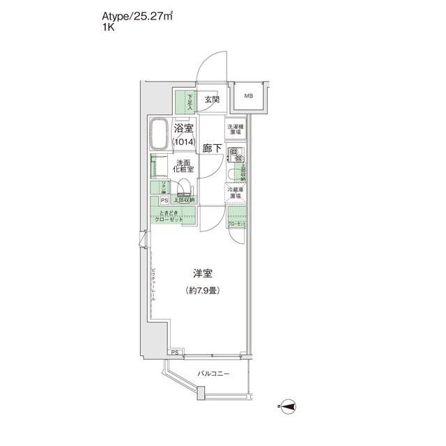 スタイリオ蒲田Ⅱ(1K/13階)の間取り写真
