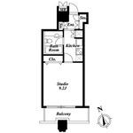 LASANTE池田山(1K/9階)の間取り写真