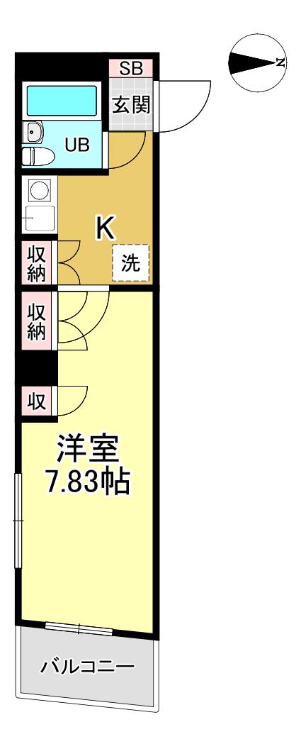 CENT武蔵小杉(1K/4階)の間取り写真