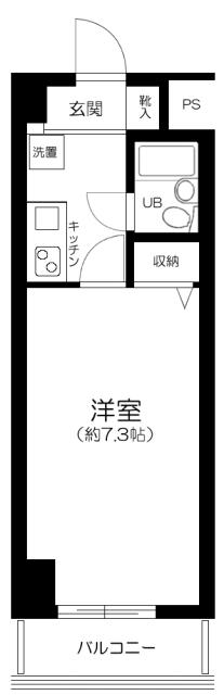 鶴見三和プラザ(1K/9階)の間取り写真