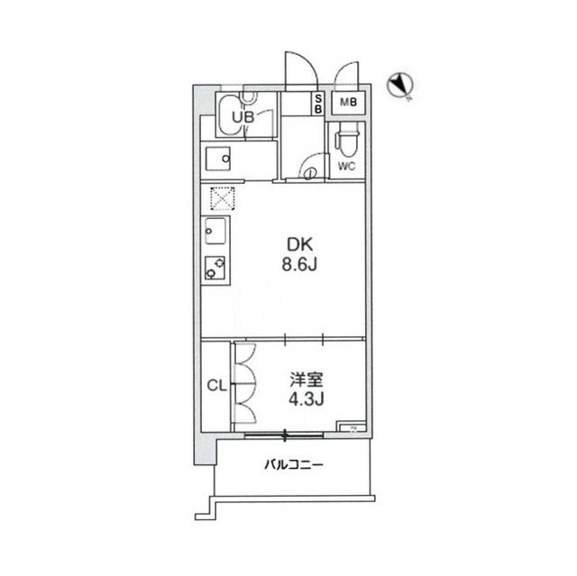 ウィルテラス押上(1LDK/6階)の間取り写真