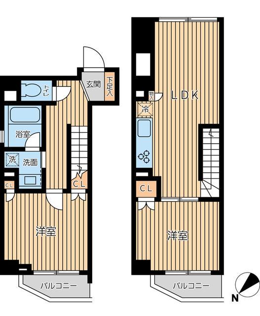 オーキッドレジデンス蔵前2(2LDK/9階)の間取り写真