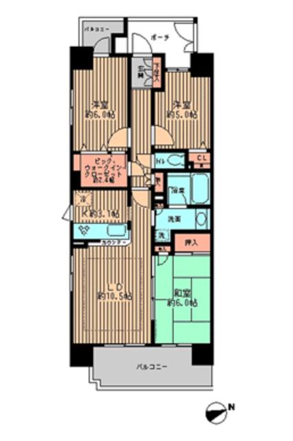エコロジー浅草橋レジデンス(3LDK/12階)の間取り写真