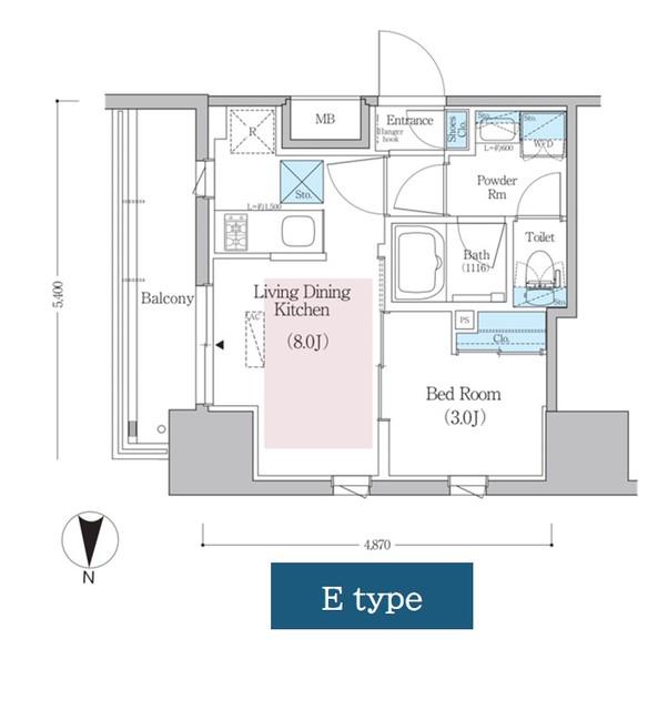 アーバネックス蔵前レジデンス(1LDK/3階)の間取り写真