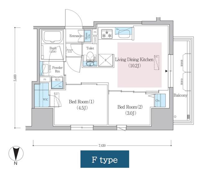 アーバネックス蔵前レジデンス(2LDK/6階)の間取り写真