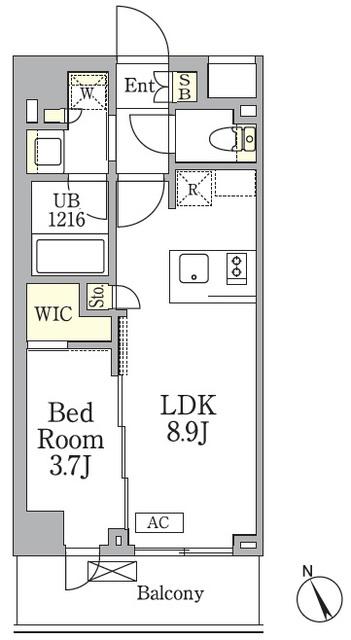 AIFLAT馬込(1LDK/2階)の間取り写真