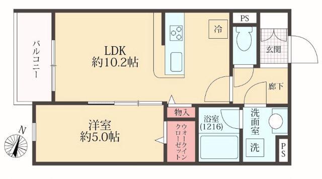 MAISON HOUSEDRESSING(1LDK/1階)の間取り写真