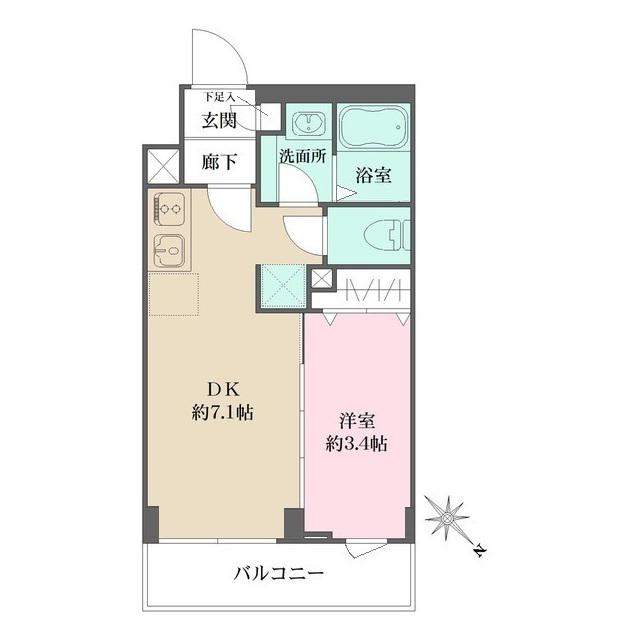 WHARF西馬込(1DK/1階)の間取り写真