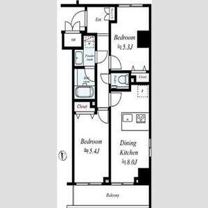 ヴォーガコルテ両国(2DK/4階)の間取り写真