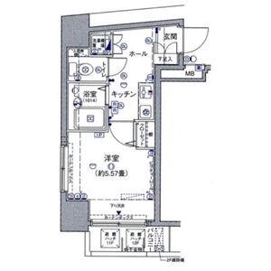 シンシア蒲田ステーションプラザ(1K/6階)の間取り写真