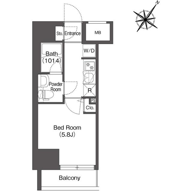 スタイリオフィット溝の口(1K/10階)の間取り写真