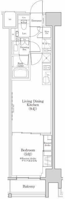 ザ・パークハビオ日本橋三越前(1LDK/9階)の間取り写真