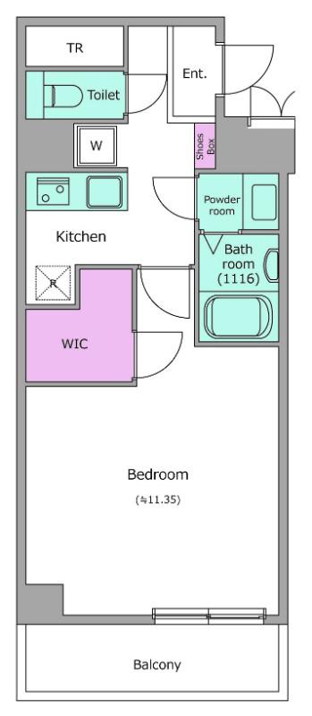 LOCS KIKUNA(1K/4階)の間取り写真