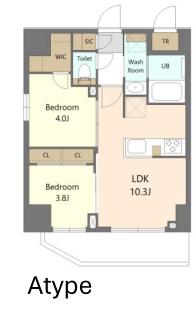 S-RESIDENCE浅草CLARITY(2LDK/9階)の間取り写真