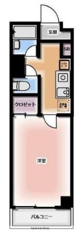 YMフラット(1K/2階)の間取り写真