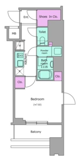 NL武蔵小杉レジデンス(1K/6階)の間取り写真