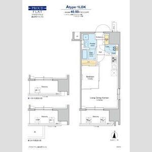 プラウドフラット錦糸町ウエスト(1LDK/12階)の間取り写真