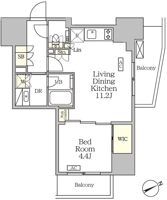 ザ・パークハビオ大森山王(1LDK/16階)の間取り写真