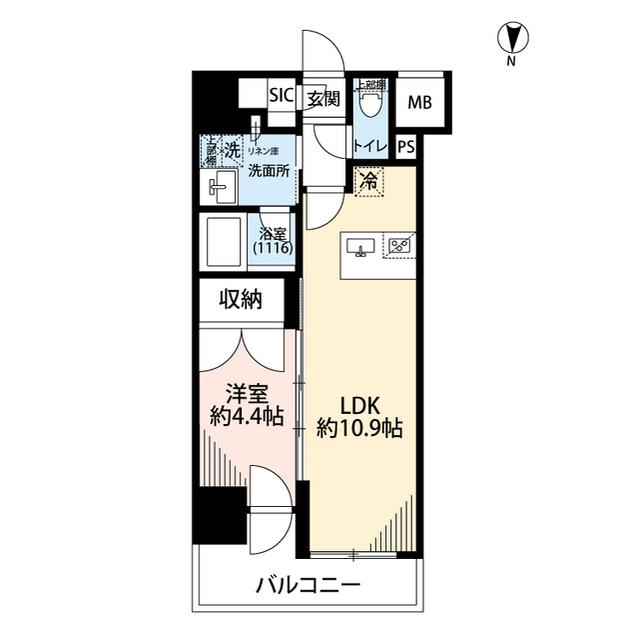 プレール・ドゥーク亀戸Ⅵ(1LDK/8階)の間取り写真