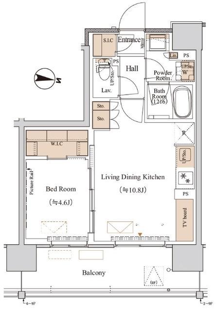 ブランシエスタ木場(1LDK/9階)の間取り写真